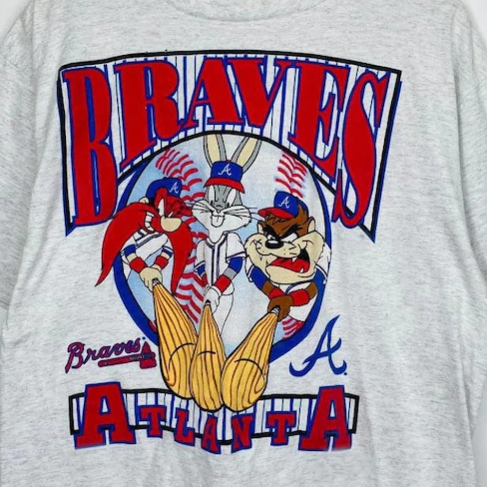 Vintage MLB Atlanta Braves Looney Tunes Shirt, Atlanta Braves Shirt, MLB World